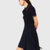 Mini-jurk met geplooide polokraag