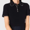Mini-jurk met geplooide polokraag