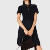 Mini-jurk met geplooide polokraag