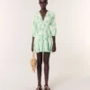 Mini-jurk met plooien en patroon