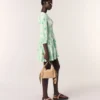 Mini-jurk met plooien en patroon