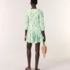 Mini-jurk met plooien en patroon