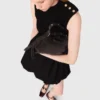 Mini-jurk van geribd breisel en taft