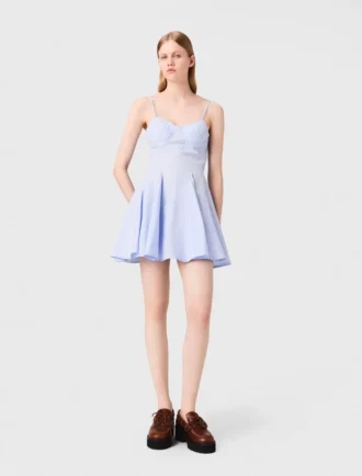 Mini katoenen babydoll-jurk