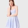 Mini katoenen babydoll-jurk