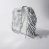 Mini M Bag van reliëfleer met ketting