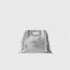 Mini M Bag van reliëfleer met ketting
