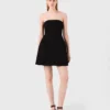 Mini strapless linnen jurk