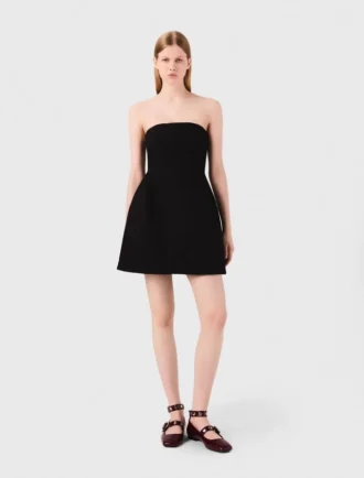 Mini strapless linnen jurk