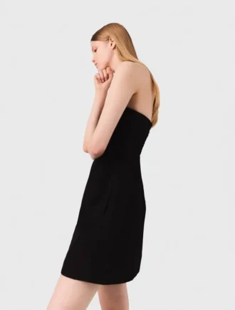 Mini strapless linnen jurk