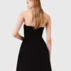 Mini strapless linnen jurk