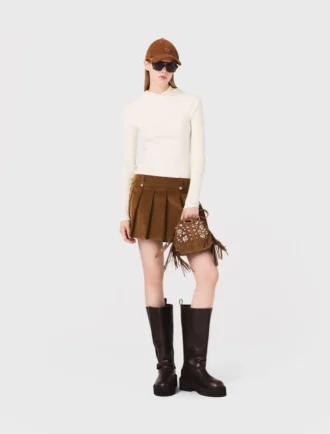 Minirok van geplooid corduroy