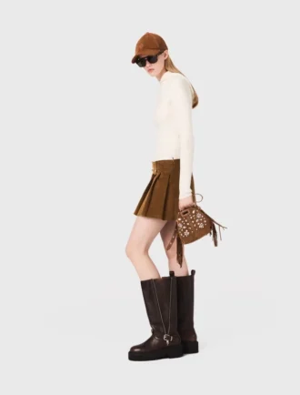 Minirok van geplooid corduroy