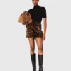 Minirok van imitatiebont met luipaardprint