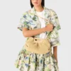 Mipli clutch met bouclé-effect
