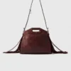 Miss M mini tas van gekraakt leer