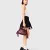 Miss M mini tas van gekraakt leer
