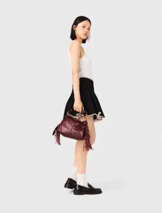 Miss M mini tas van gekraakt leer