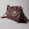 Miss M mini tas van gekraakt leer