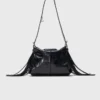 Miss M mini tas van gekraakt leer