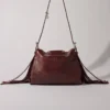Miss M mini tas van gekraakt leer