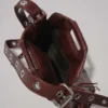 Miss M mini tas van gekraakt leer