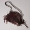 Miss M mini tas van gekraakt leer