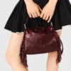 Miss M mini tas van gekraakt leer