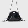Miss M mini tas van gekraakt leer
