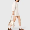 Miss M mini-tas van metallic leer
