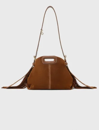 Miss M Mini-tas van suède met stiksels