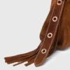 Miss M Mini-tas van suède met stiksels