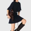 2-in-1 jurk met tweed-effect