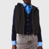 Mouwloos puffervest met strass