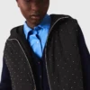 Mouwloos puffervest met strass