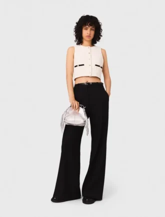 Mouwloze top van tweed met lurex