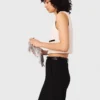 Mouwloze top van tweed met lurex