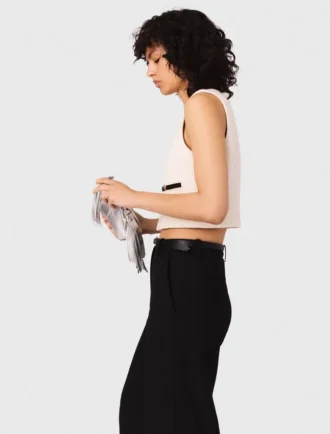 Mouwloze top van tweed met lurex