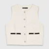 Mouwloze top van tweed met lurex