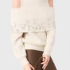 Off-the-shoulder trui