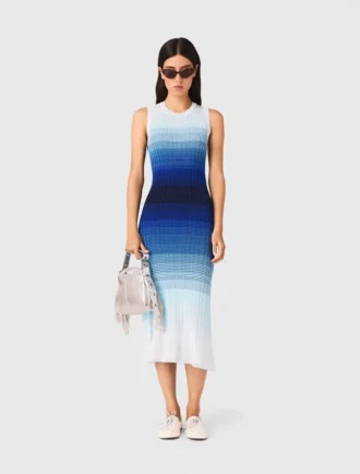 Ombré gebreide maxi-jurk