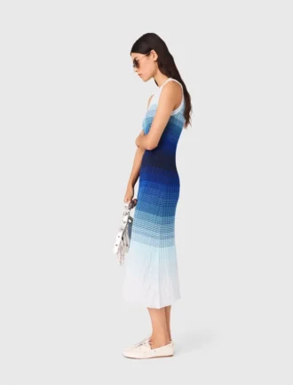 Ombré gebreide maxi-jurk