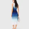 Ombré gebreide maxi-jurk