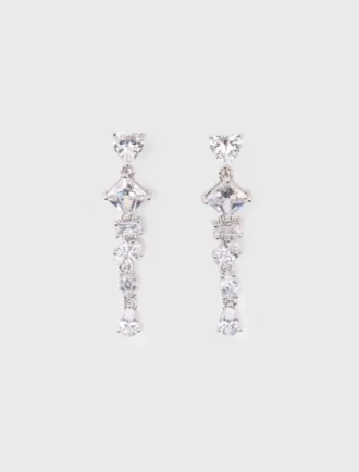 Oorbellen met hartjes van strass