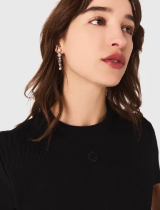 Oorbellen met hartjes van strass