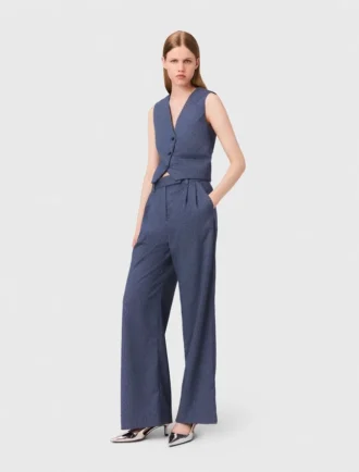 Pantalon met plooien en strass