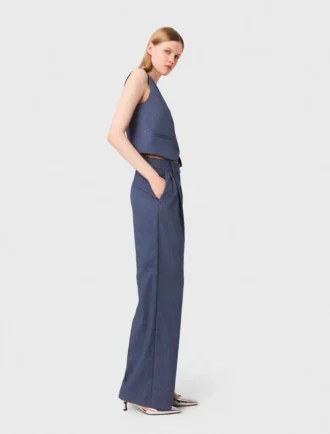 Pantalon met plooien en strass