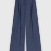 Pantalon met plooien en strass