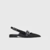 Platte leren slingbacks