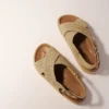 Platte sandalen met raffia-effect